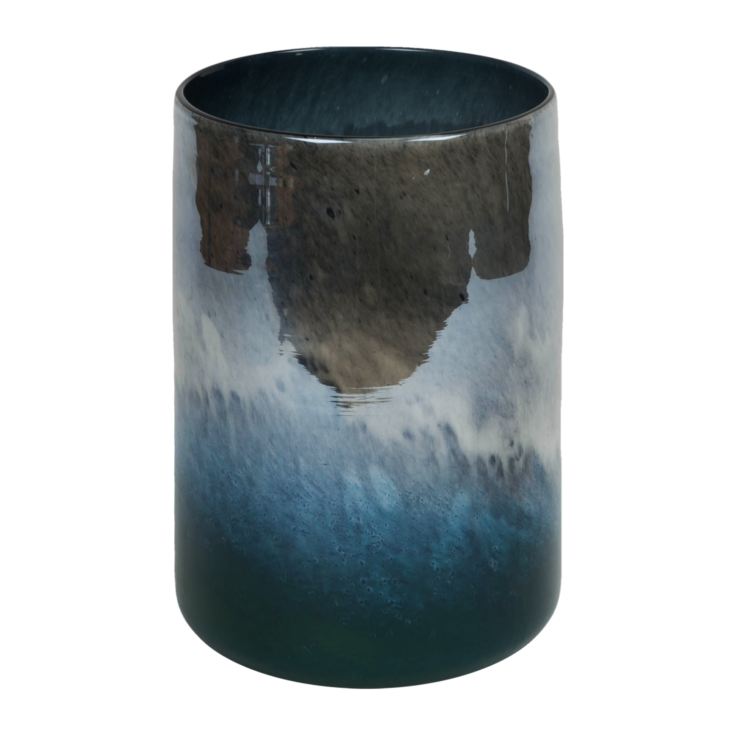 Objets d'Art Glass Vase Blue Marble Effect 25cm product image