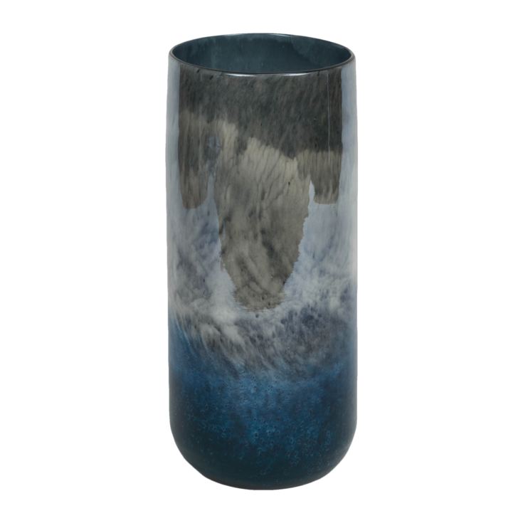 Objets d'Art Glass Vase Blue Marble Effect 31cm product image