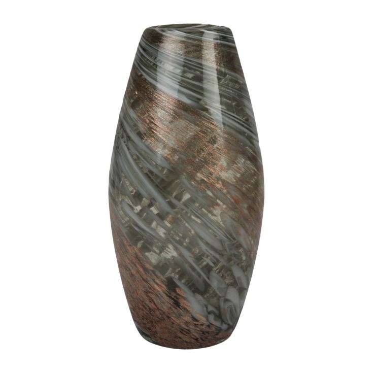 Objets d'Art Glass Vase Grey Marble Effect 30cm product image