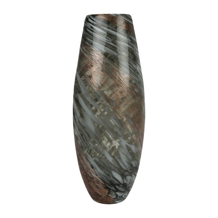 Objets d'Art Glass Vase Grey Marble Effect 42cm product image