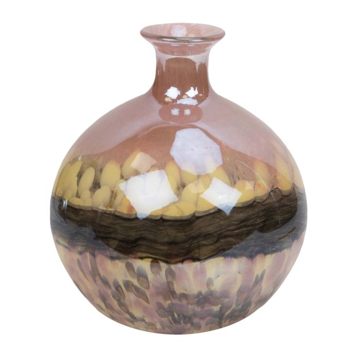 Objets d'Art Glass Vase Pink Marble Effect 23.5cm product image