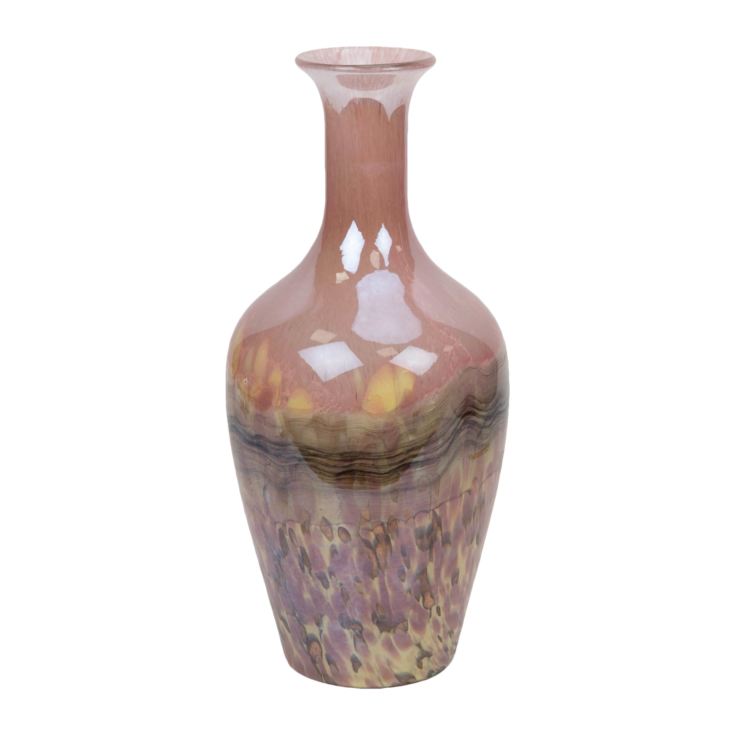 Objets d'Art Glass Vase Pink Marble Effect 37cm product image