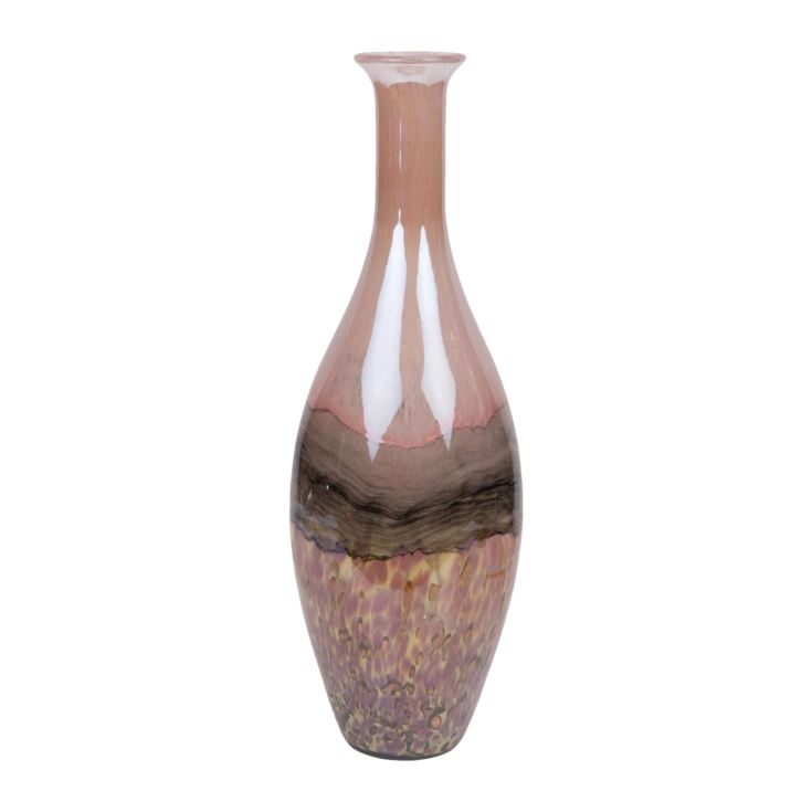 Objets d'Art Glass Vase Pink Marble Effect 48cm product image