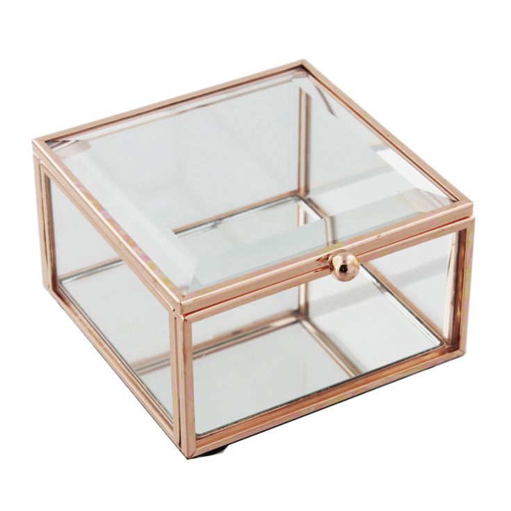 HESTIA® Glass Rose Gold Jewellery Box - Small product image
