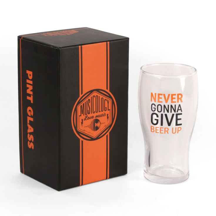 Musicology Beer Glass - Never Gonna Give Beer Up product image