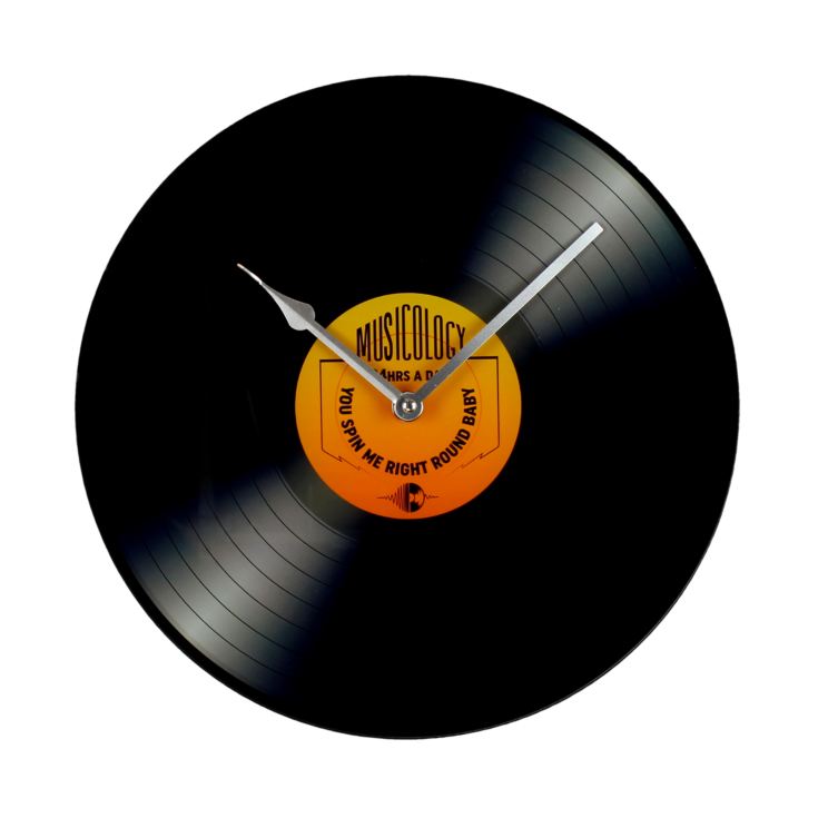 Musicology Glass Wall Clock 30cm - Record product image