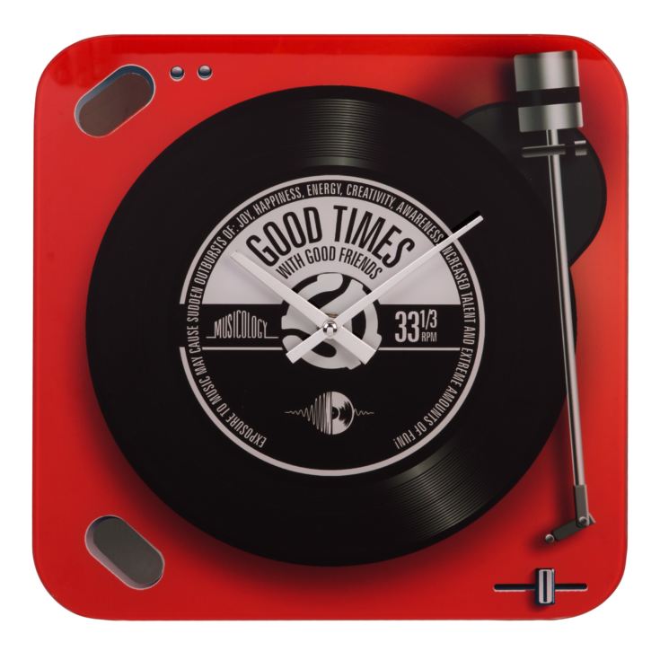 Musicology Red Record Player Wall Clock - 30cm product image