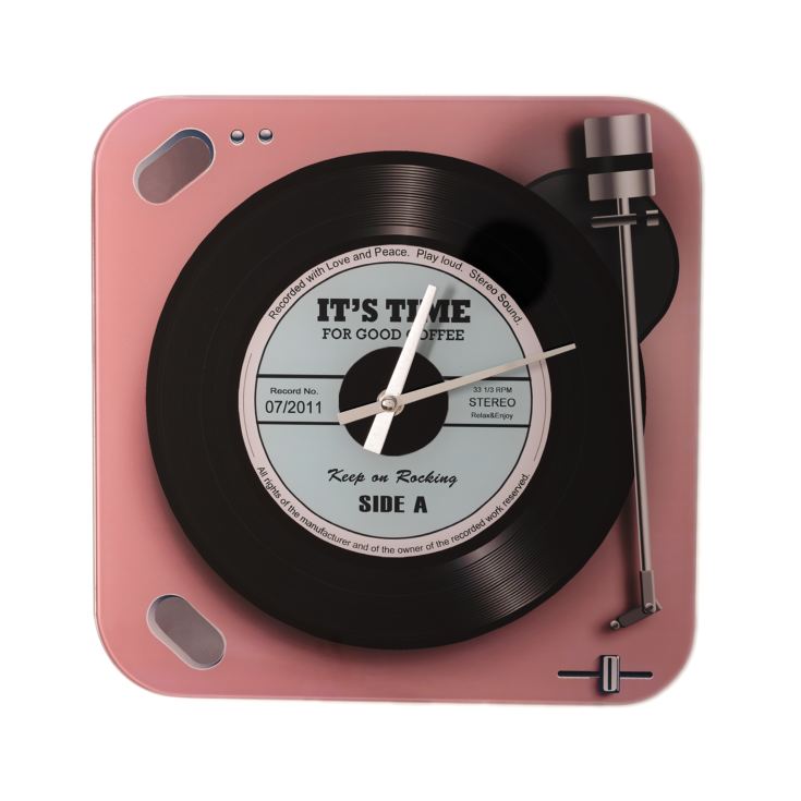 Harvey Makin Glass Wall Clock - Pink Record Clock product image