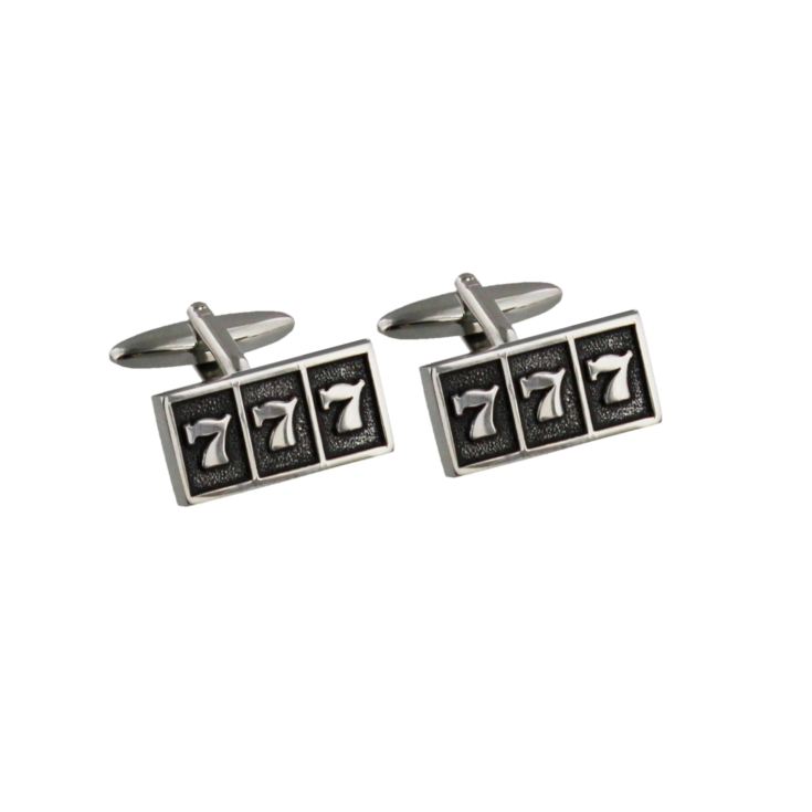 Monte Carlo Silver & Black Cufflinks - 7 7 7 product image