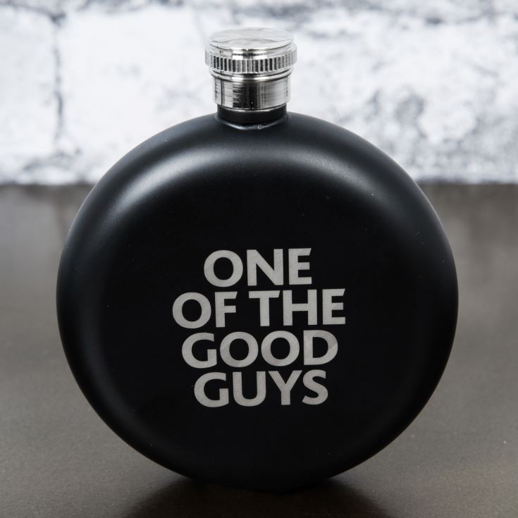 Harvey Makin Black Finish Round Hipflask - Good Guys product image