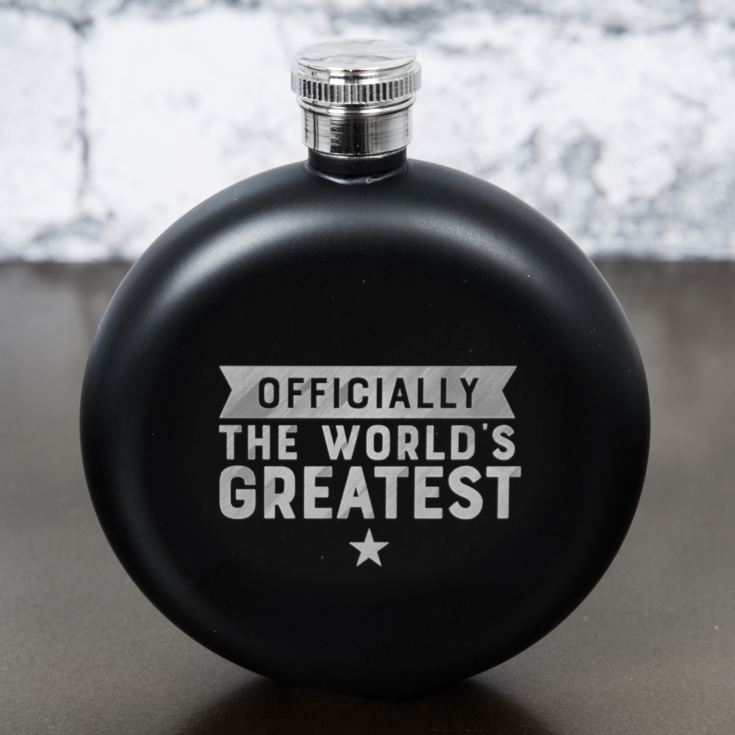 Hero Black Finish Round Hipflask - Officially The World's product image