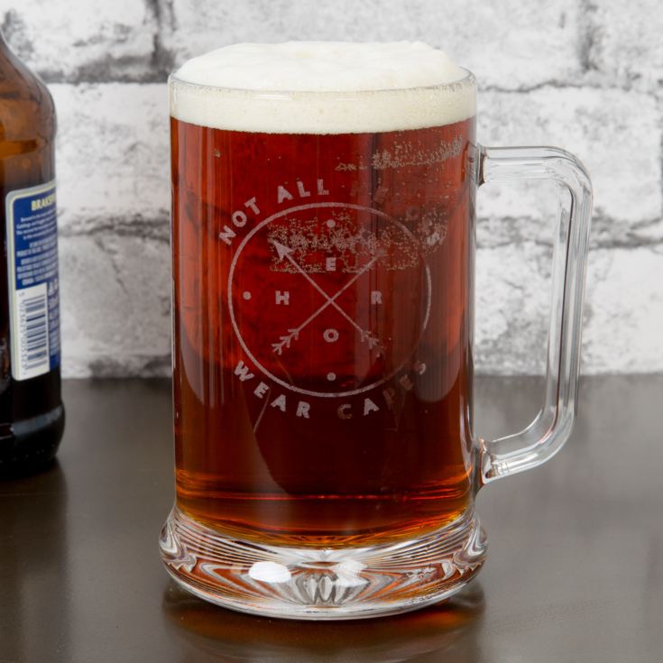 Harvey Makin Glass Tankard - Not All Heroes Wear Capes product image