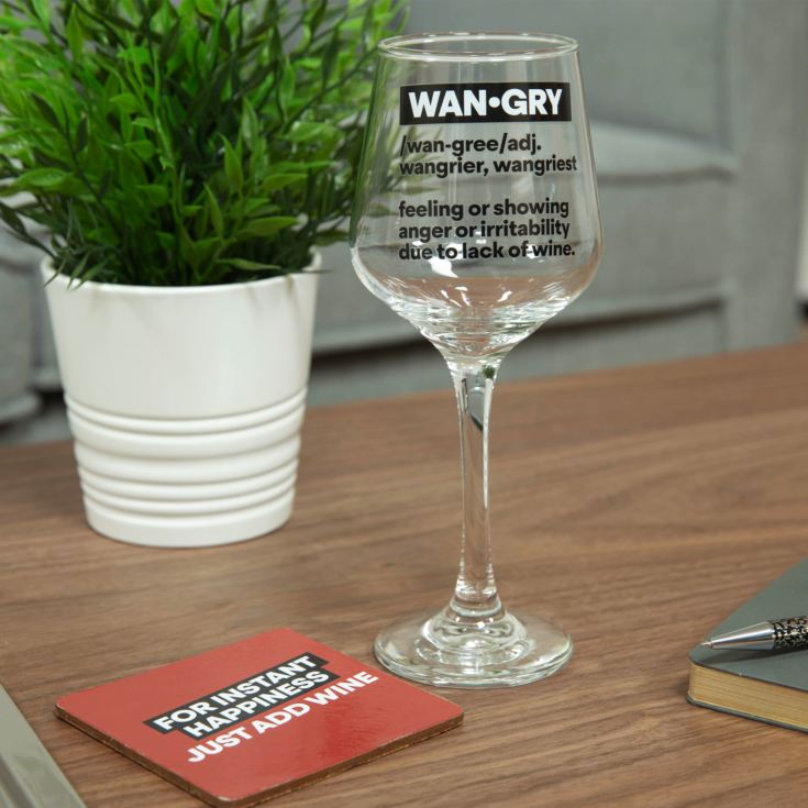 Ministry of Humour Wine Glass & Coaster - Instant Happiness product image