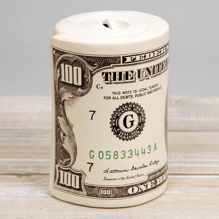 Harvey Makin Rolled Up Dollar Notes Money Bank product image