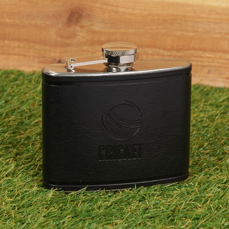 Armchair Supporters Society Faux Leather Hip Flask - Cricket product image