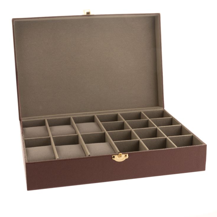 Brown Watch/Cufflink Box Holds 6 Watches/12 Cufflinks product image