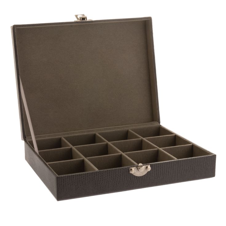 Grey Faux Lizard Cufflink Box Holds 12 Cufflinks product image