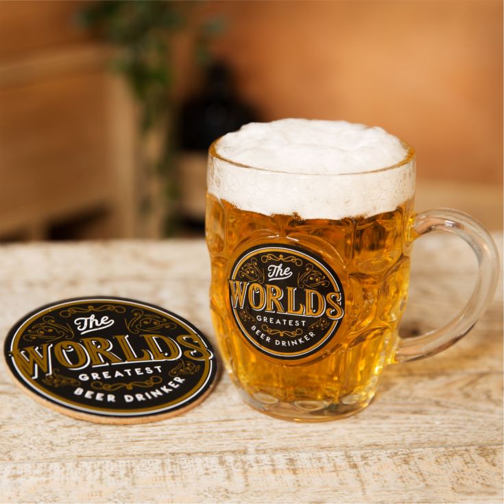 Brewmaster Beer Tankard & Coaster - Greatest Beer Drinker product image