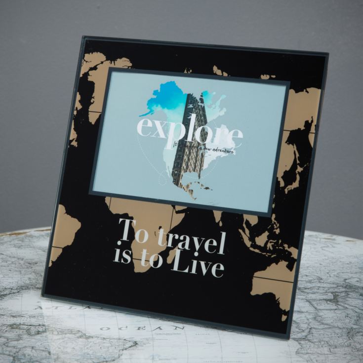 Harvey Makin Glass Photo Frame 'To Travel Is To Live' 6 x 4" product image