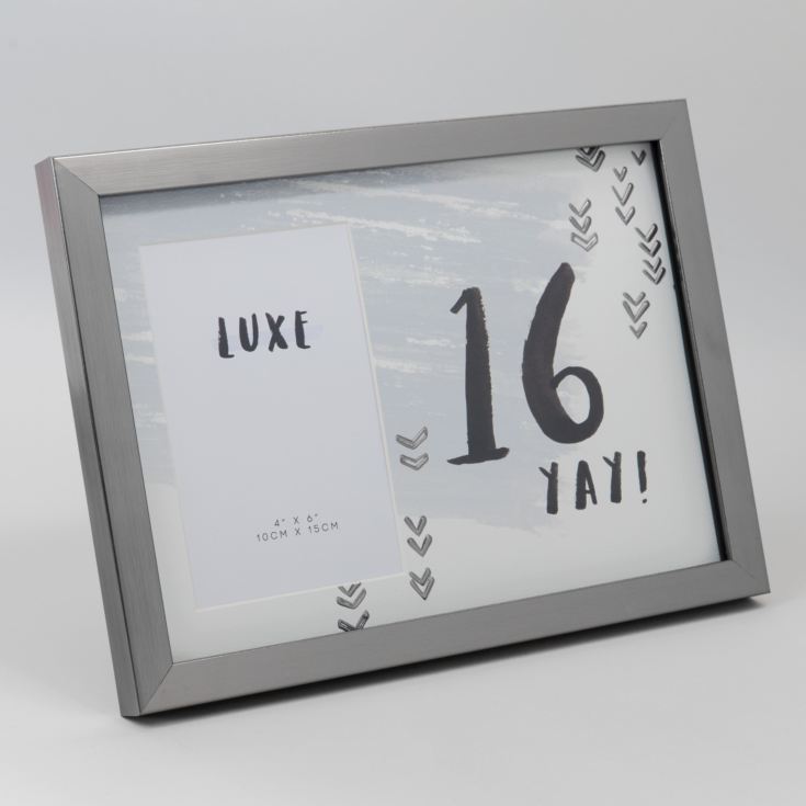 Luxe Birthday Male Gun Metal Birthday Frame 4" x 6" - 16 product image