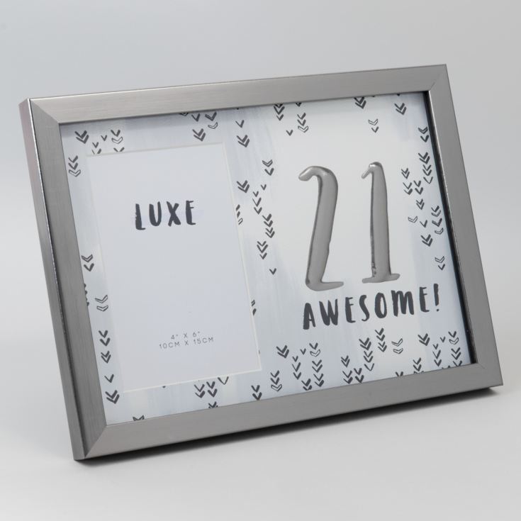 Luxe Birthday Male Gun Metal Birthday Frame 4" x 6" - 21 product image