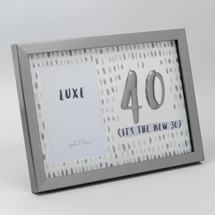 Luxe Birthday Male Gun Metal Birthday Frame 4" x 6" - 40 product image