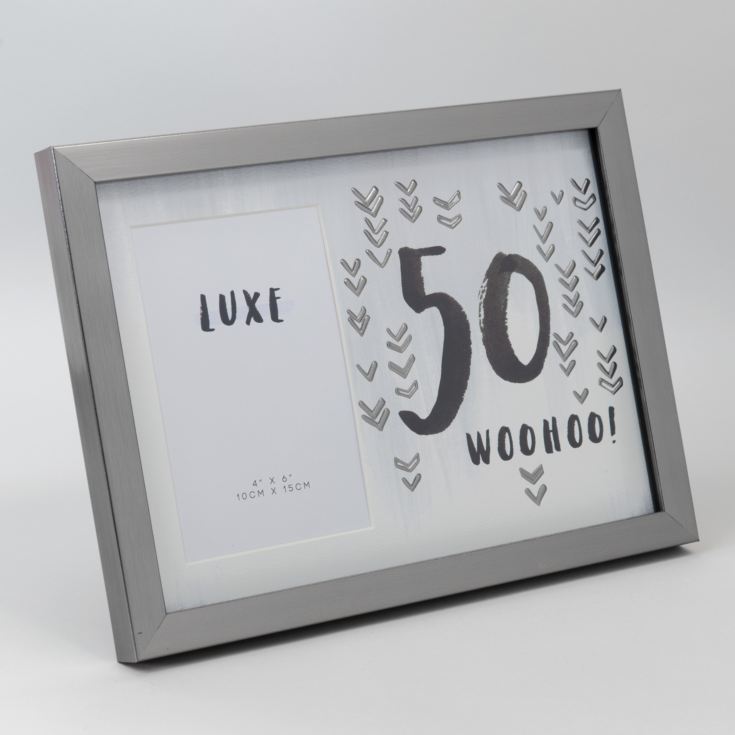 Luxe Birthday Male Gun Metal Birthday Frame 4" x 6" - 50 product image