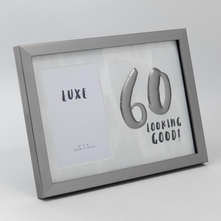 Luxe Birthday Male Gun Metal Birthday Frame 4" x 6" - 60 product image