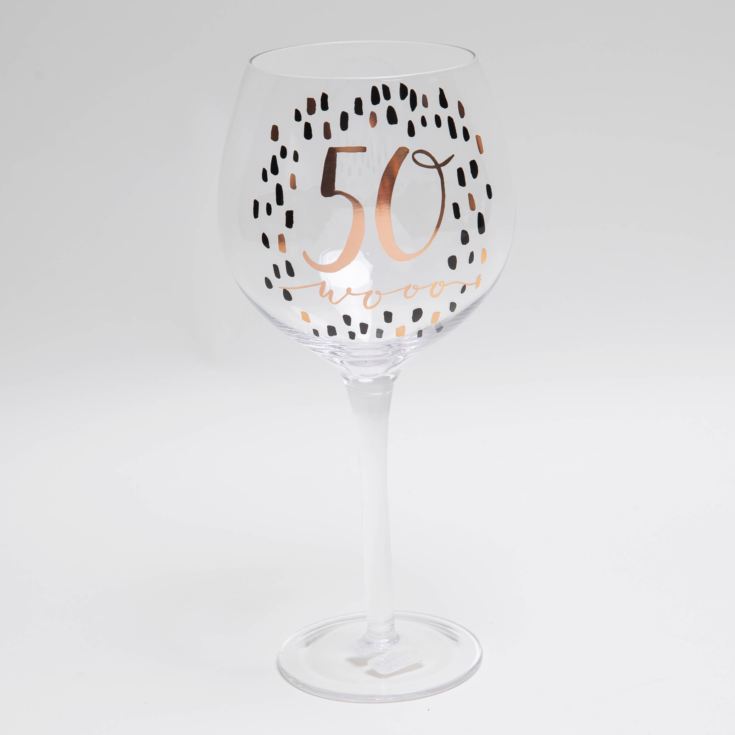 Luxe Birthday Gin Glass with Rose Gold Foil - 50 product image