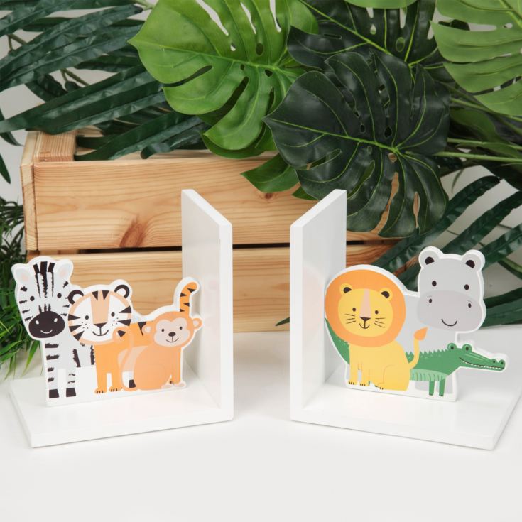 Jungle Baby Wooden Character Bookends product image
