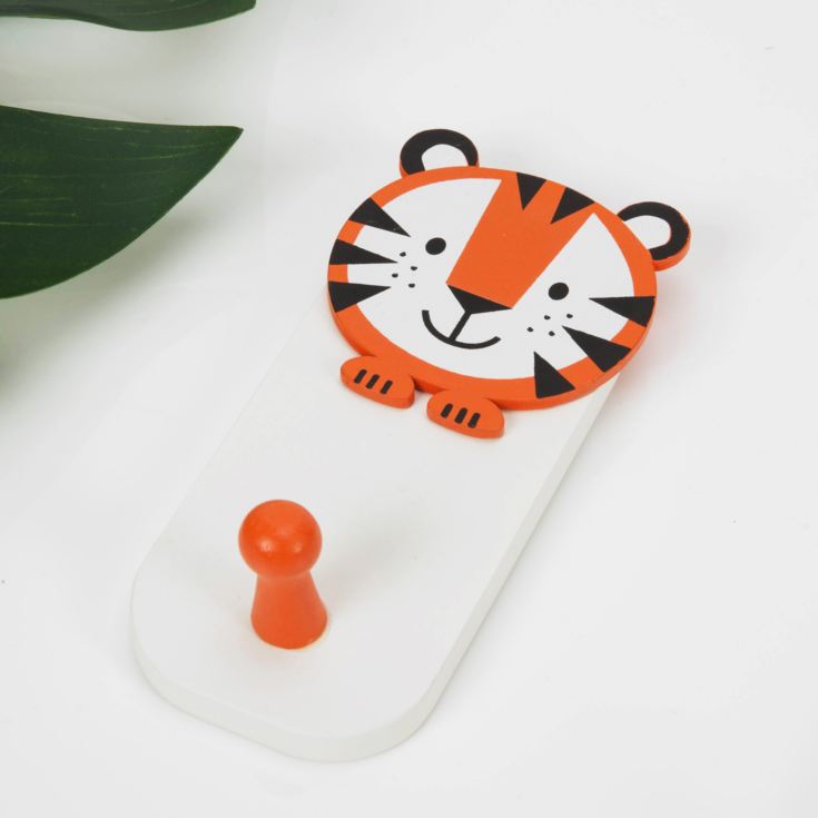 Jungle Baby Wooden Lincoln the Tiger Wall Hook product image