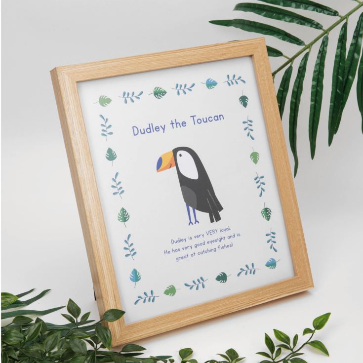 Jungle Baby A4 Wooden Frame Print - Dudley the Toucan product image