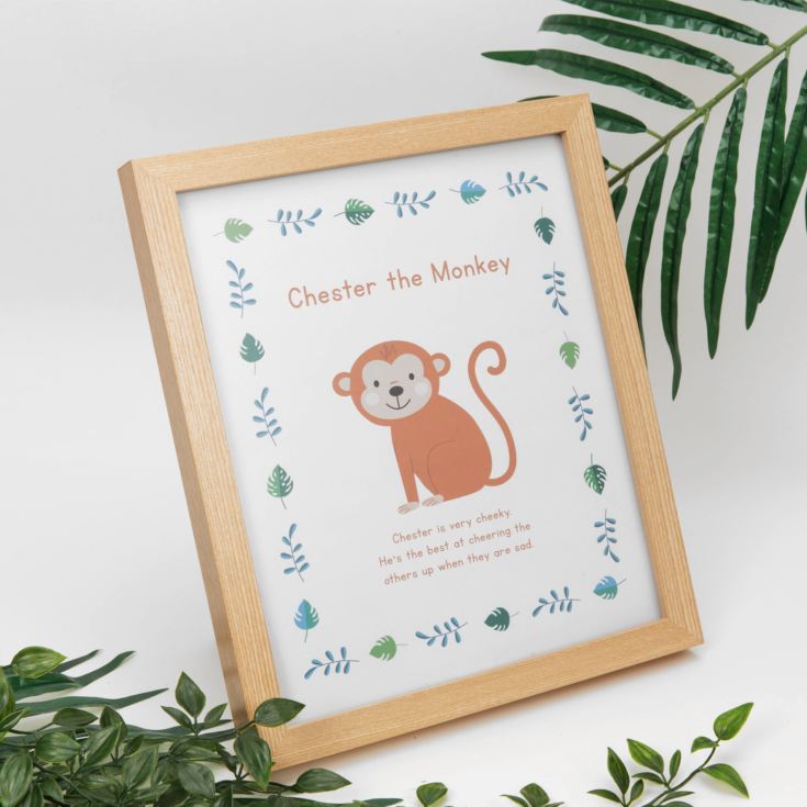Jungle Baby A4 Wooden Frame Print - Chester The Monkey product image