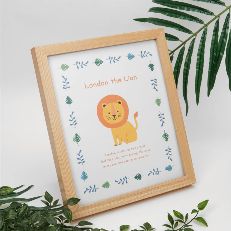 Jungle Baby A4 Wooden Frame Print - London the Lion product image