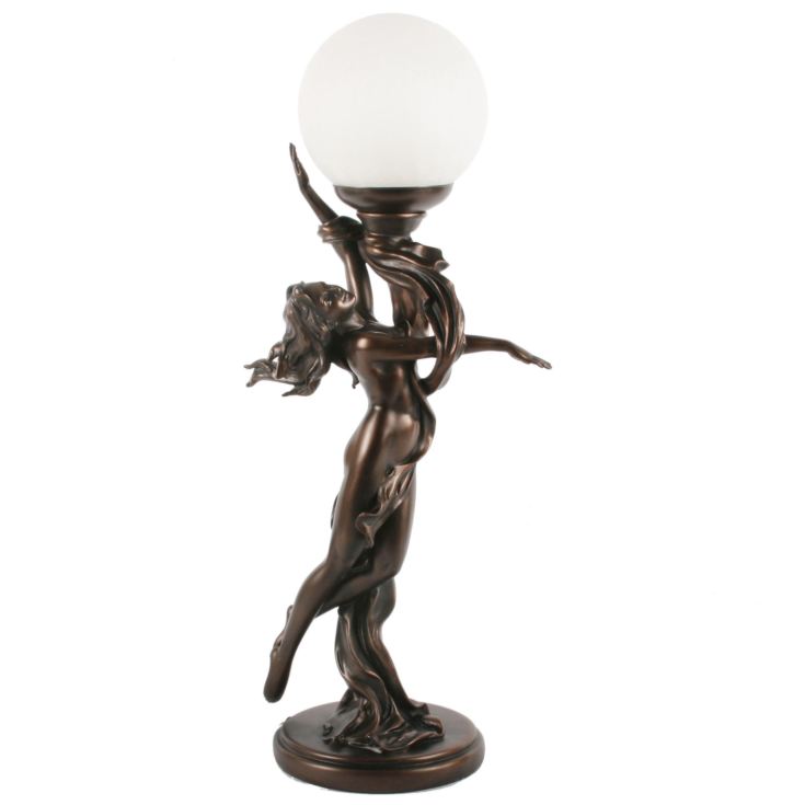 SHD24 Juliana Lamp Lady Flying Arm Out Holding Glass Ball product image