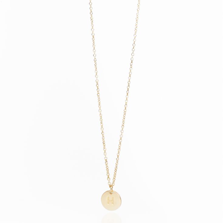 Letter Disc Necklace - H product image