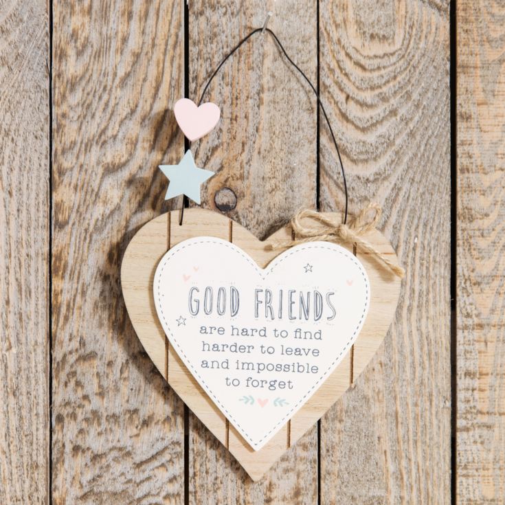 'Love Life' Heart Plaque - Good Friends Are Hard To Find product image