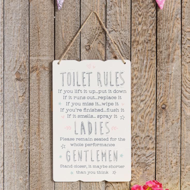 Love Life Rectangular Plaque - Toilet Rules product image