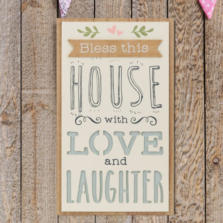 Love Life Rectangular Plaque - House, Love & Laughter product image