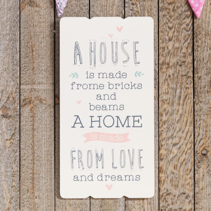 Love Life Rectangular Plaque - A House Is Made From Bricks product image