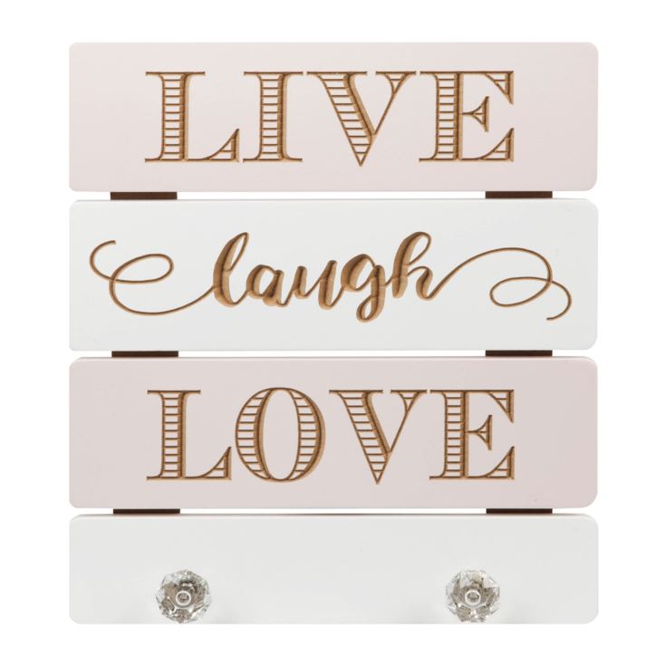 Love Life Wall Plaque with Hooks 'Live Laugh Love' product image