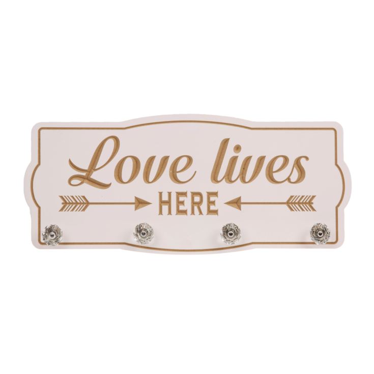 Love Life Wall Plaque with Hooks 'Love Lives Here' product image