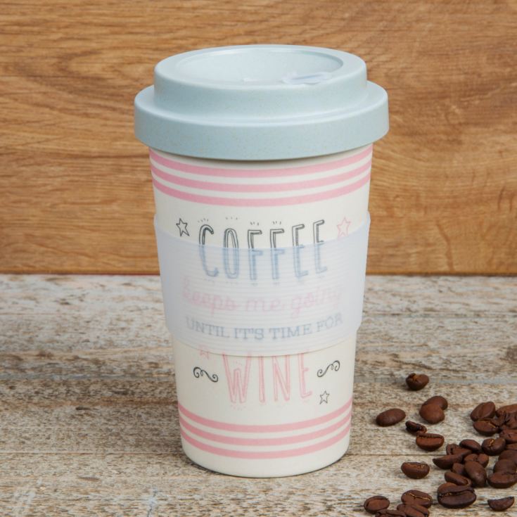 Love Life Bamboo Travel Mug 400ml - Coffee Keeps Me Going product image