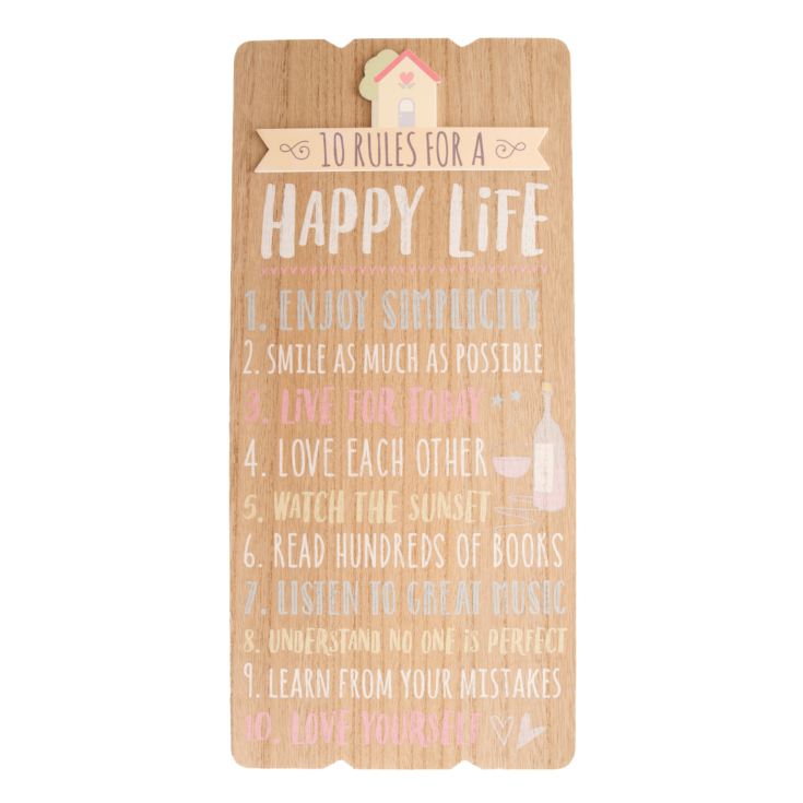 Love Life Rectangle Hanging Plaque - Happy Life 45cm product image