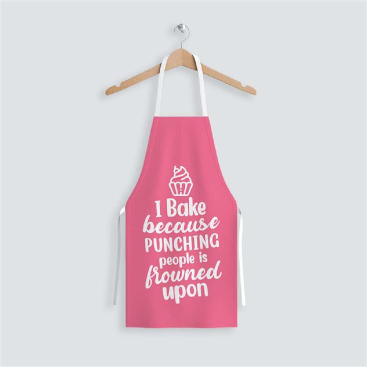 I Bake Because Punching People is Frowned Upon Apron product image