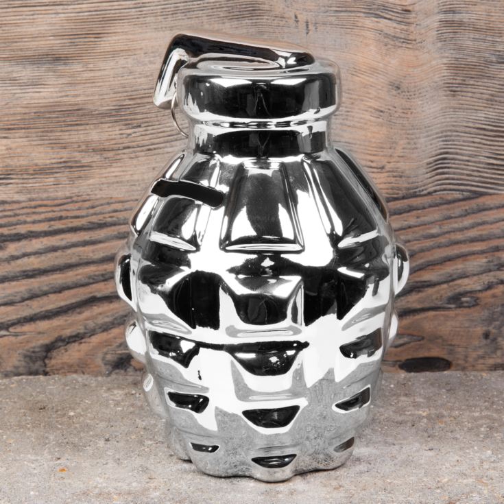 Miltary Heritage Silver Grenade Money Box product image