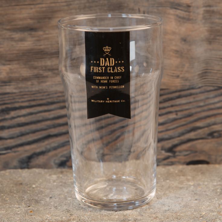 Military Heritage Beer Glass - Dad First Class product image