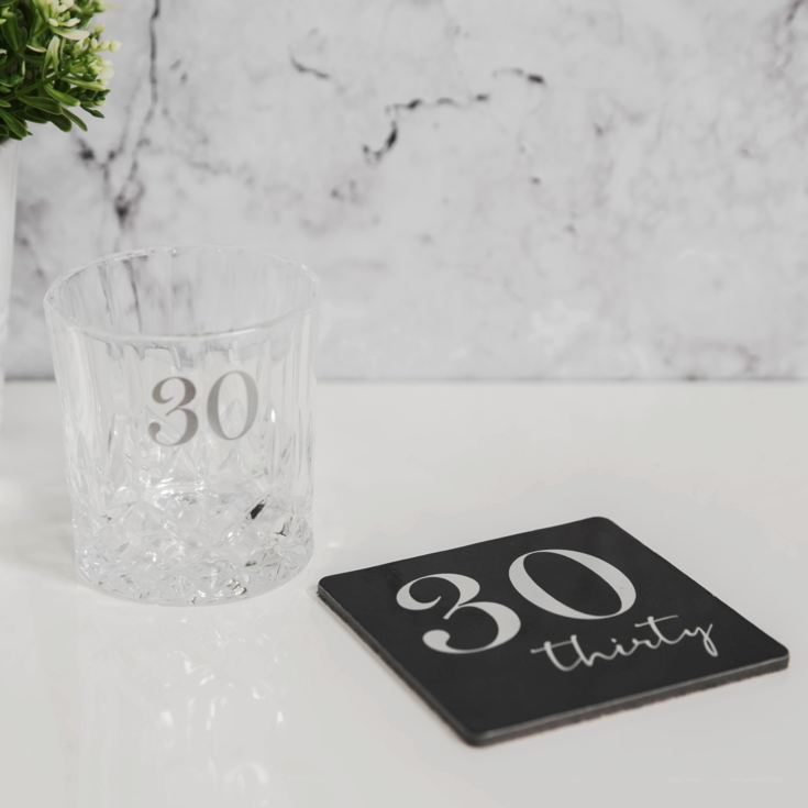 Milestones Cut Glass Whisky Tumbler & Coaster - 30 product image