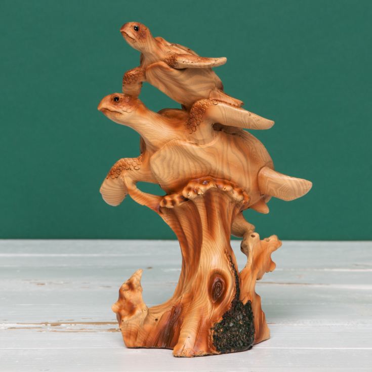 Naturecraft Wood Effect Resin Figurine -  Turtles product image