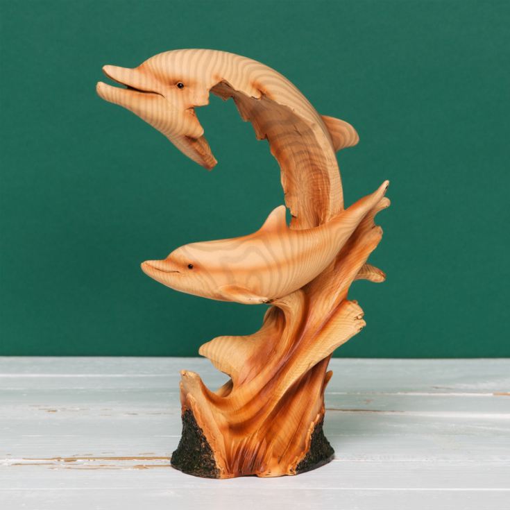 Naturecraft Wood Effect Resin Figurine - Dolphin product image